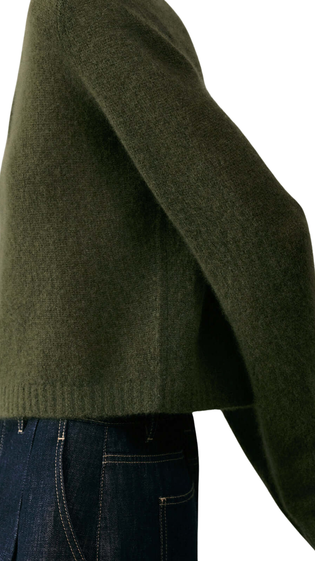 Foggy Pine Green Silk-Cashmere Cardigan