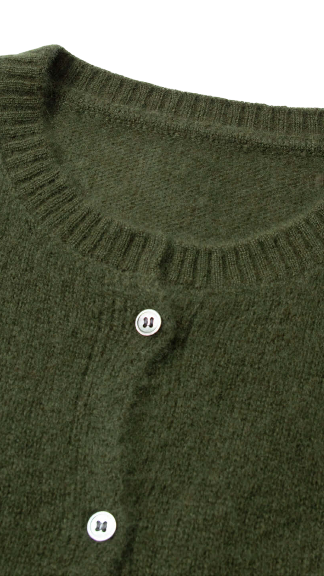 Foggy Pine Green Silk-Cashmere Cardigan