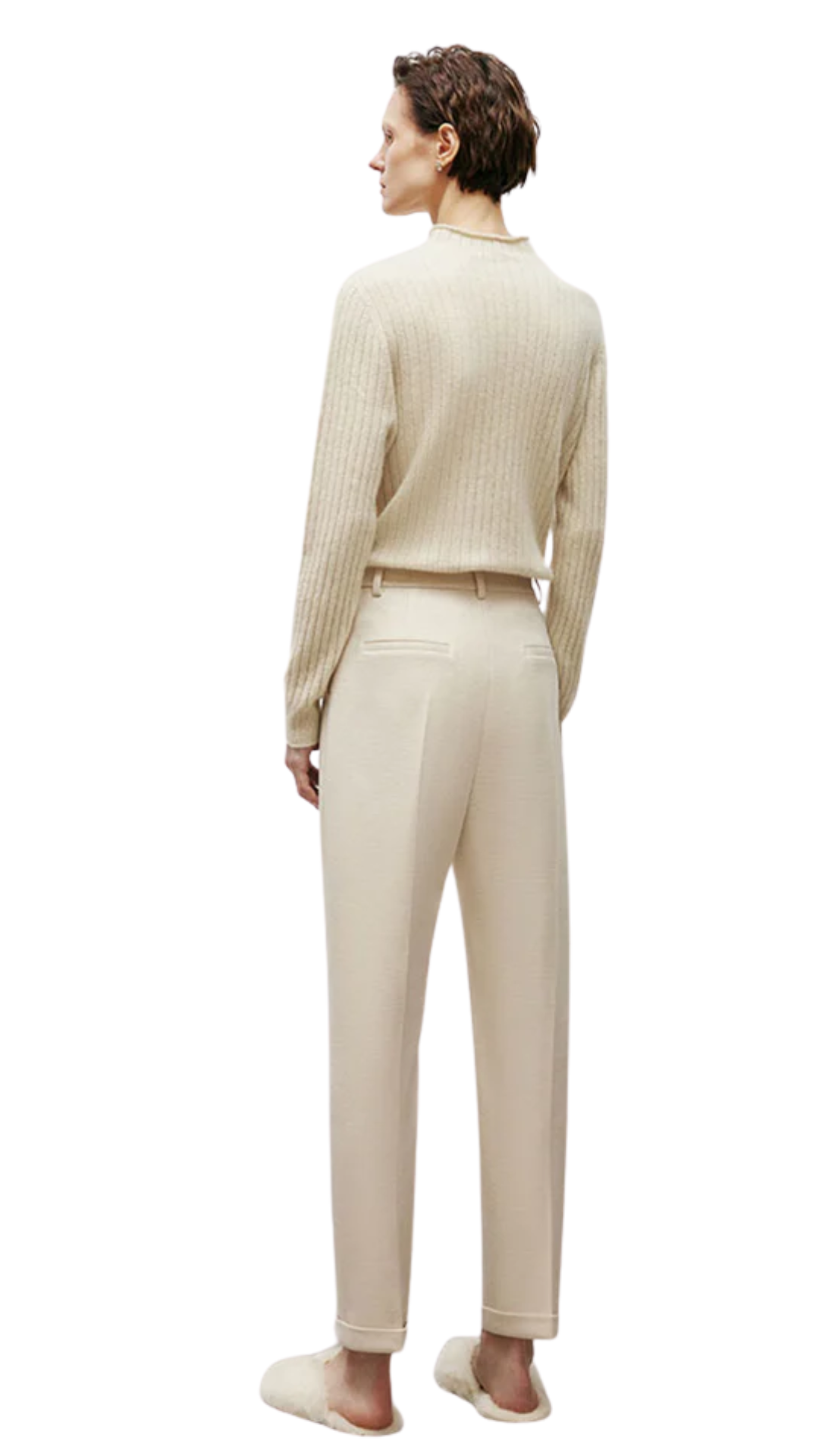 Ivory Tapered Trousers