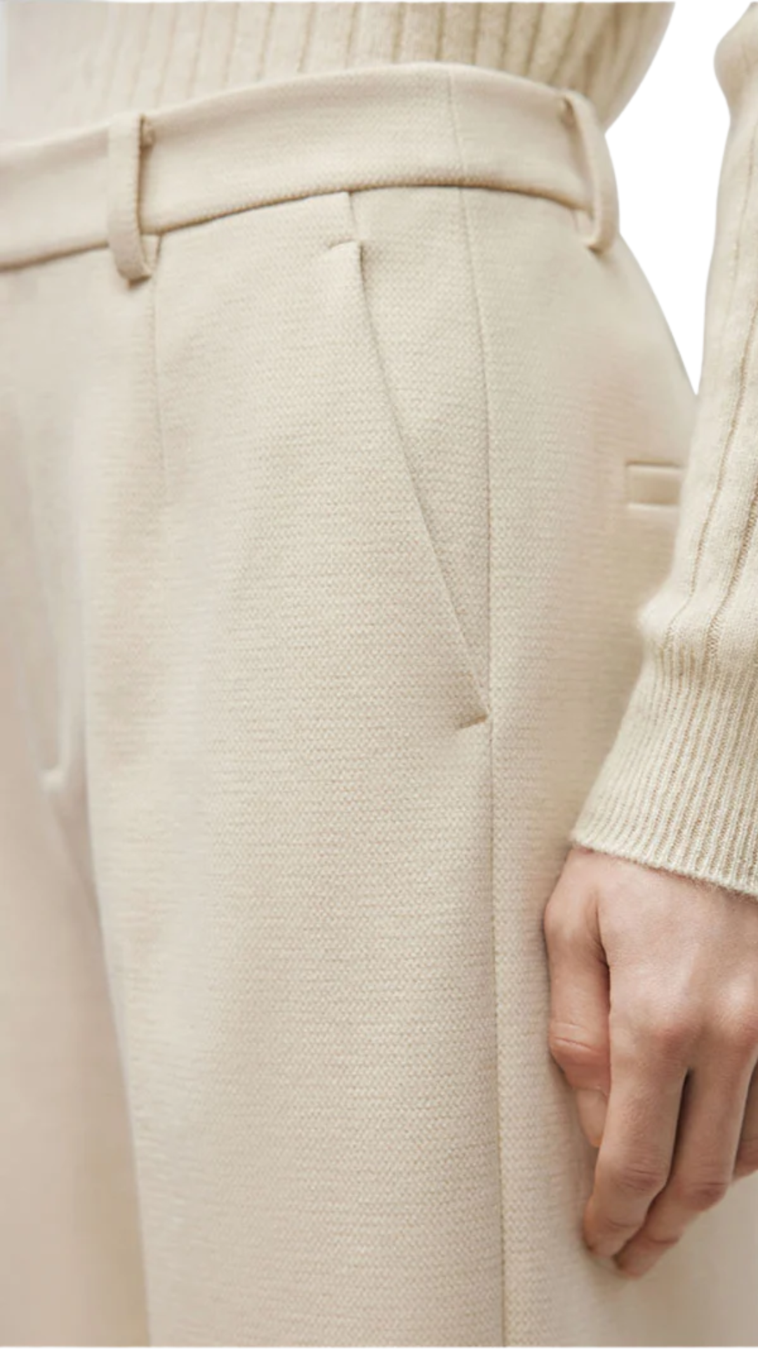 Ivory Tapered Trousers