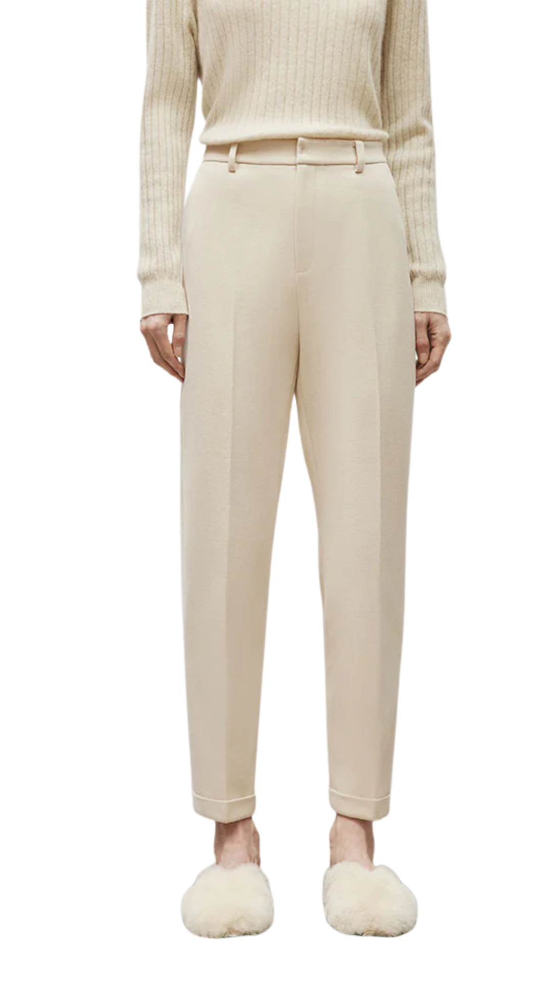 Ivory Tapered Trousers