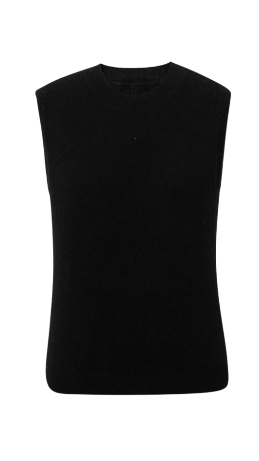 Black Pure Cashmere Tank