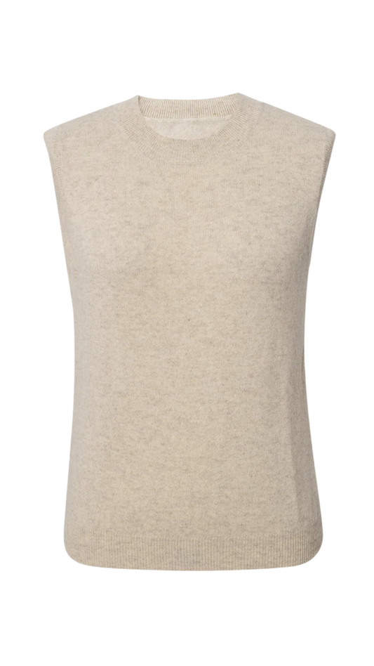 Beige Pure Cashmere Tank