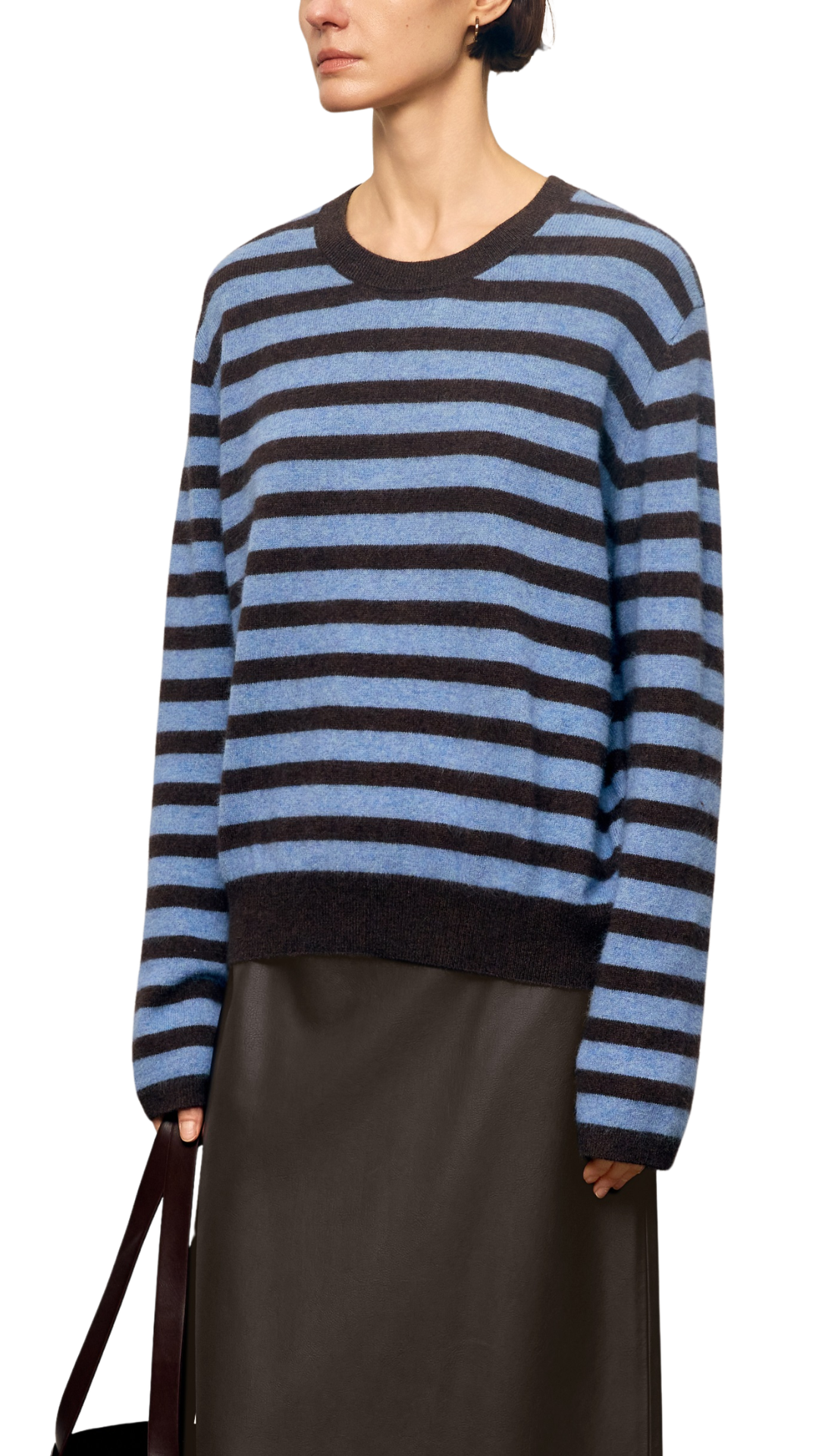 Azure Stripe Crewneck Sweater
