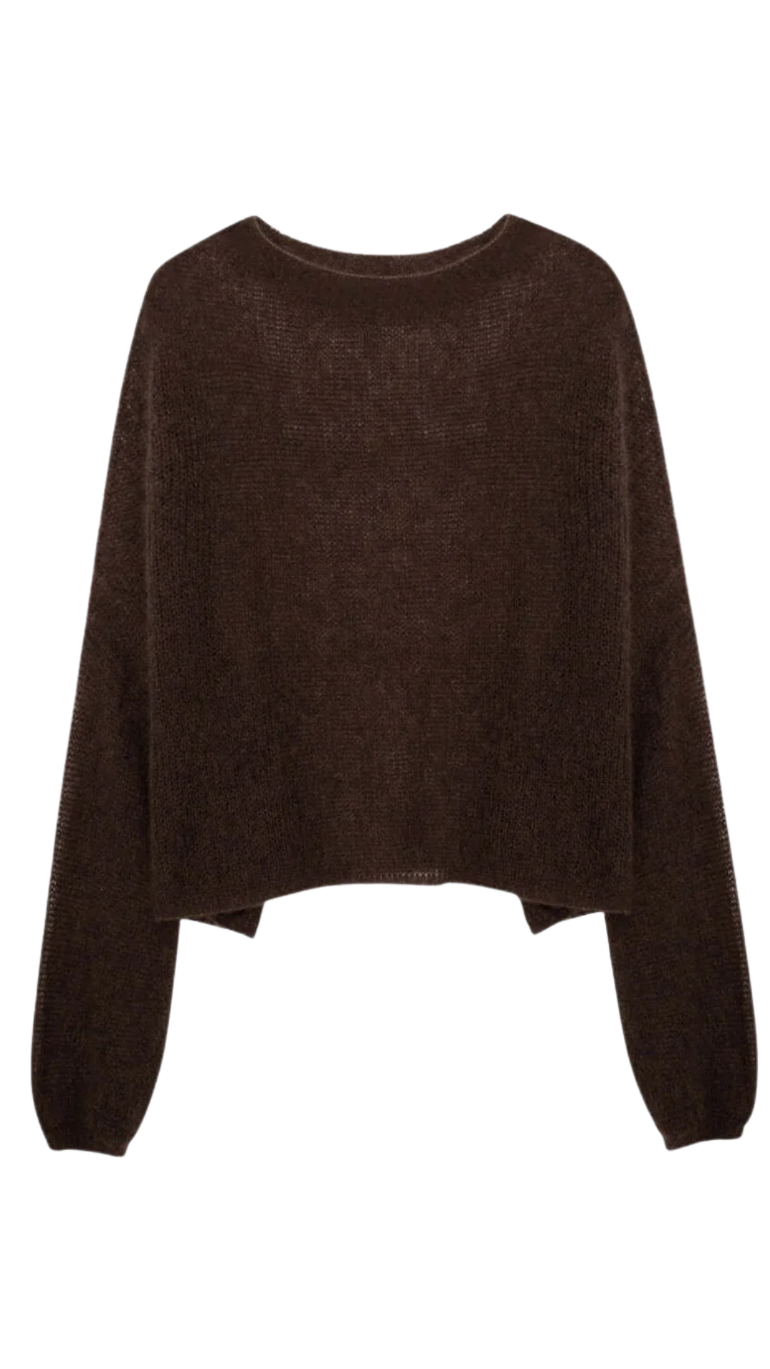 Cocoa Brown Cashmere-Silk Relaxed Pullover Sweater