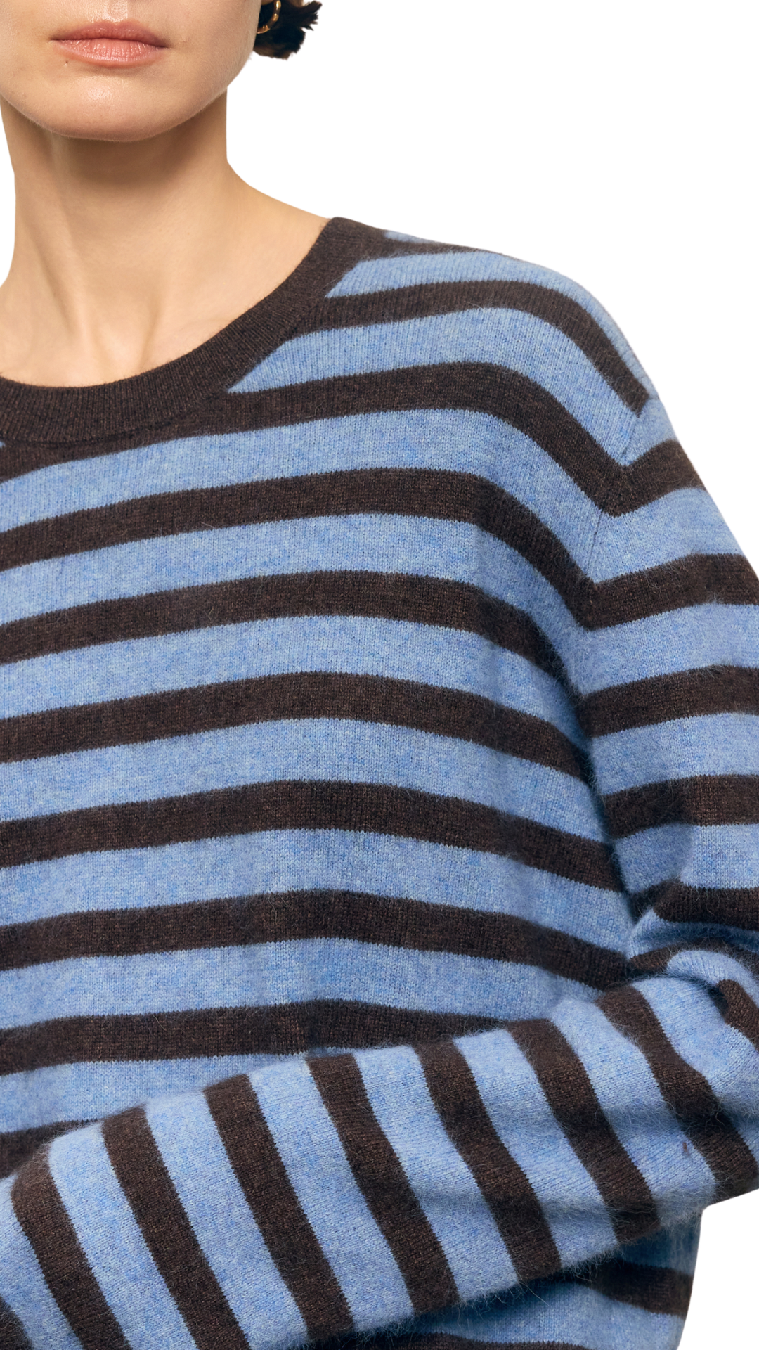 Azure Stripe Crewneck Sweater
