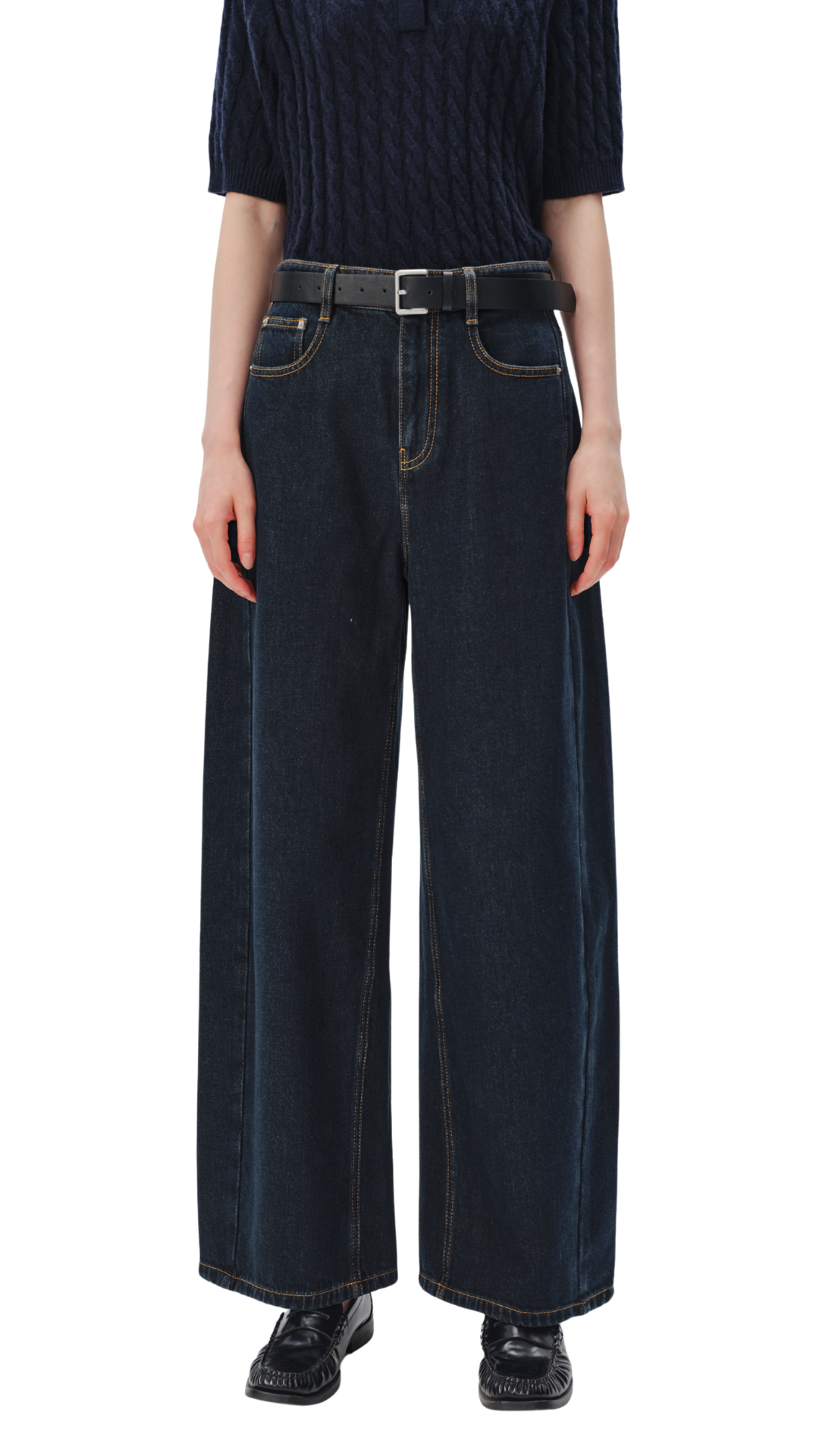 Dark Navy Wide Leg Jeans