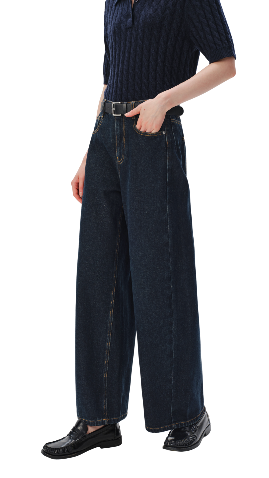Dark Navy Wide Leg Jeans