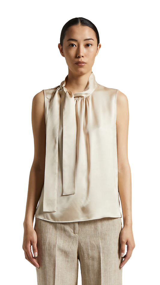 Satin Top with Neck Tie