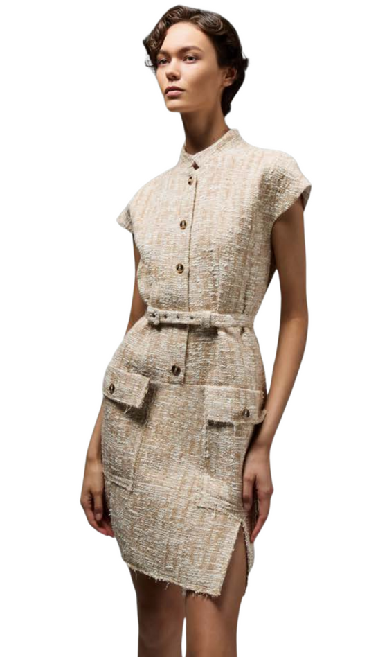 Tweed Beige Dress