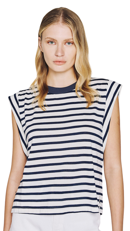 Striped Short Sleeve Blouse