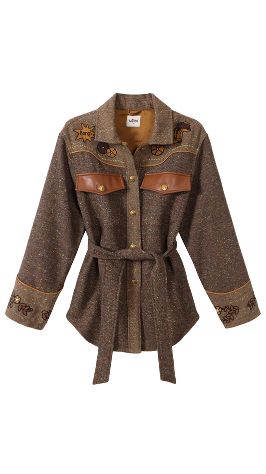 Kiara Brown Belted Jacket