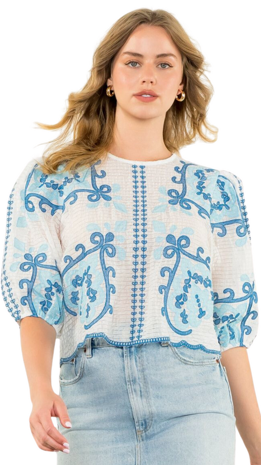 Brynn Embroidered Top