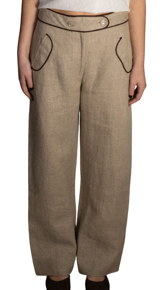 Suzanne Chocolate Grograin Trim Pants