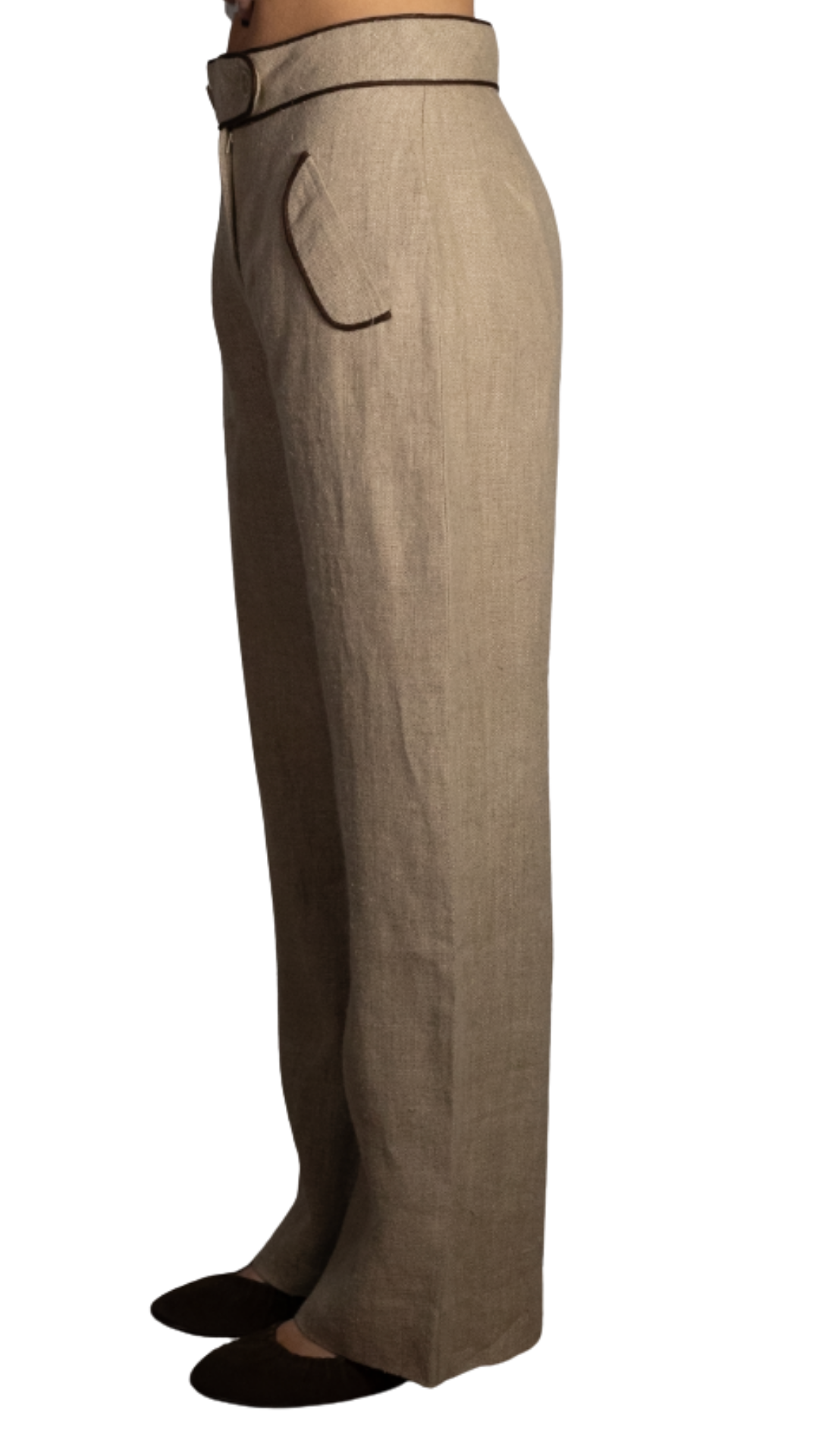 Suzanne Chocolate Grograin Trim Pants