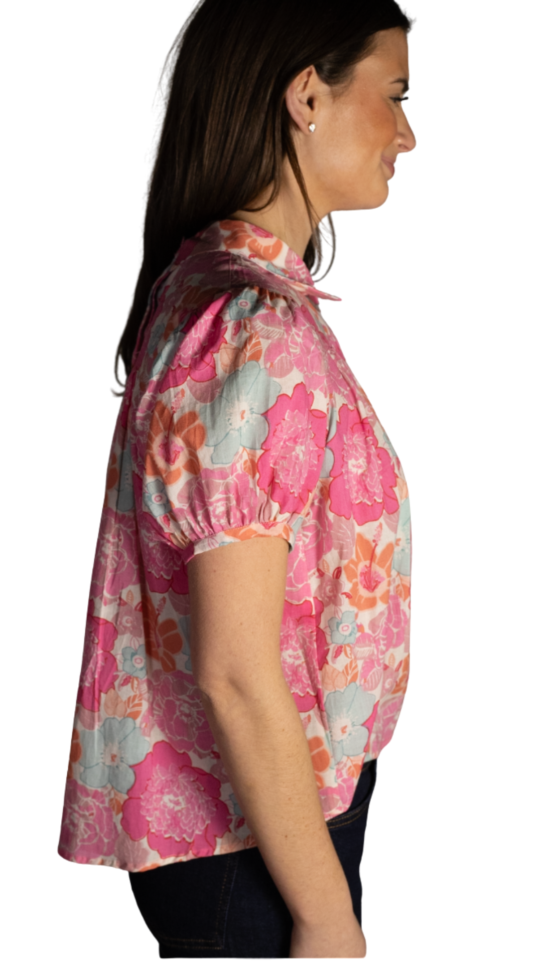 Terrie Pink Floral Sweetheart Top