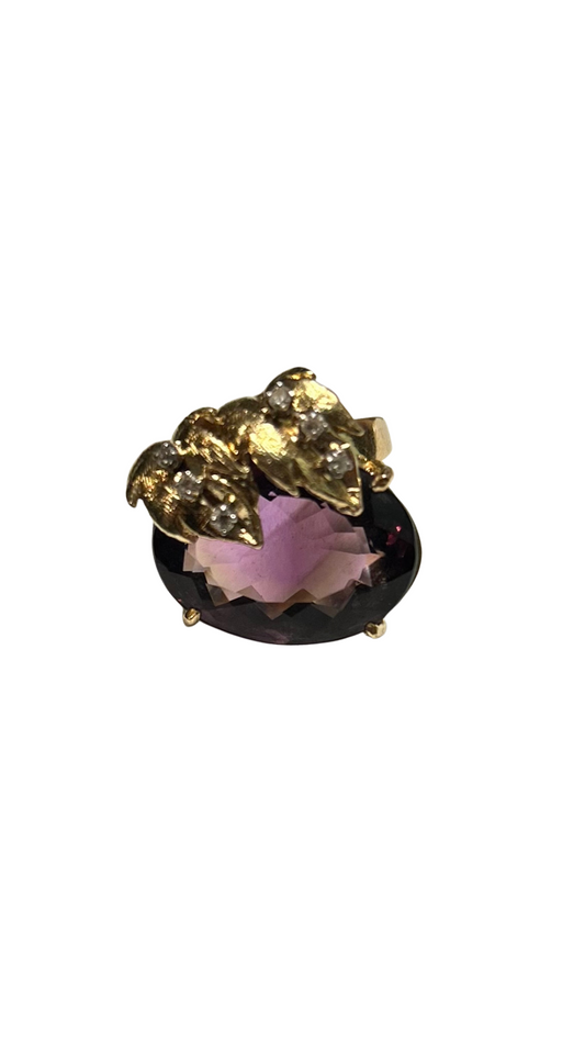 Leaf Amethyst Ring