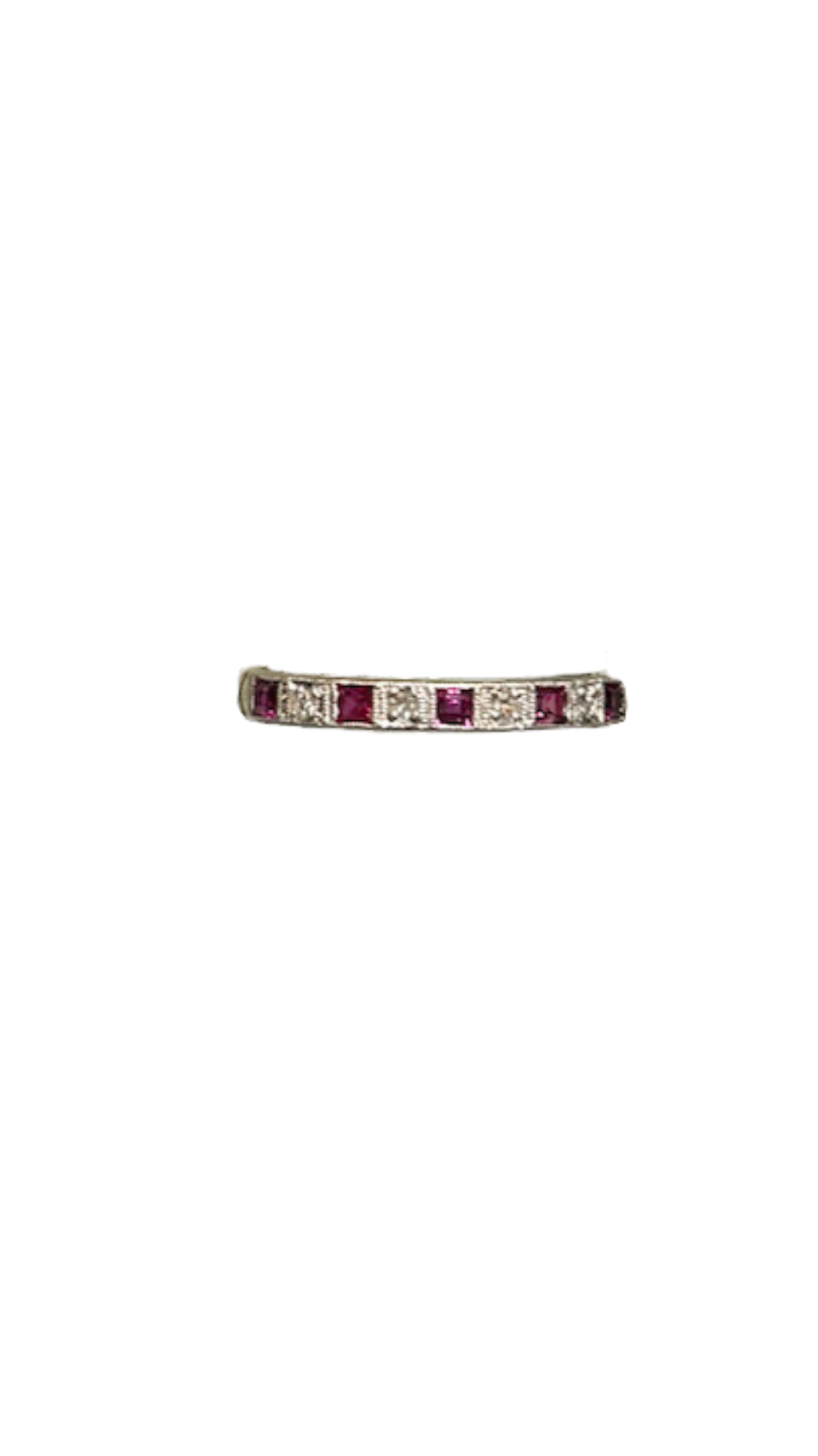 172 Ruby Diamond Half Eternity Ring