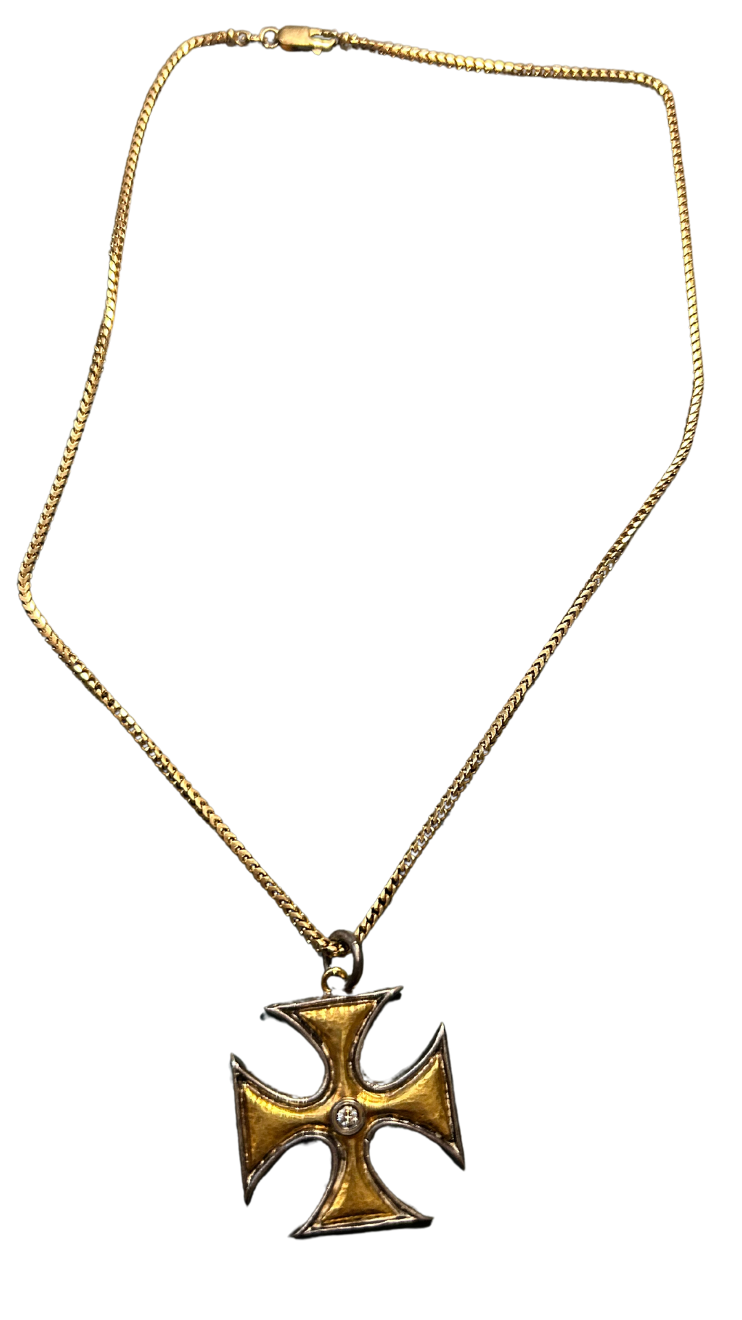 Gold and Diamond Cross Necklace