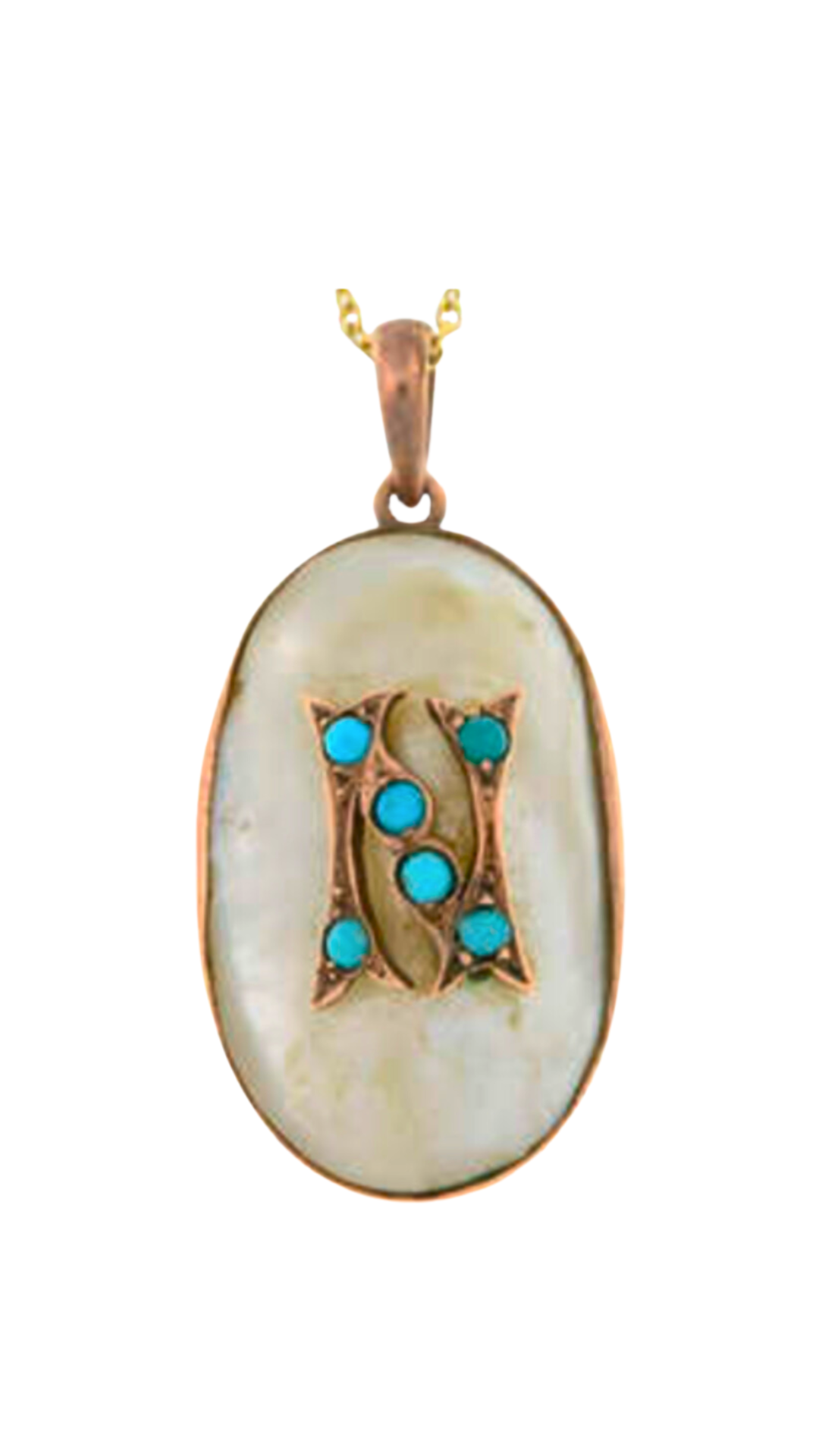 1238 Turq Mother of Pearl Pendant