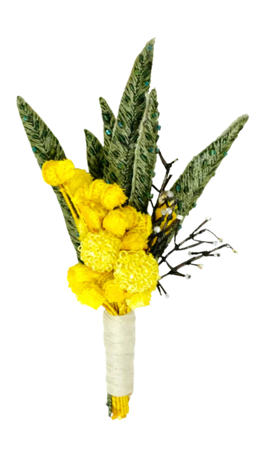 Mimosa Boutonniere Brooch