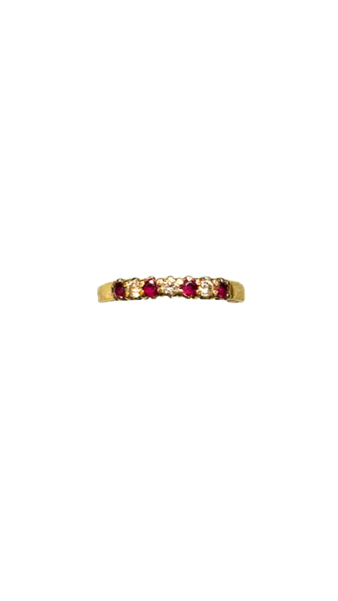 462 Ruby Diamond Half Eternity Ring