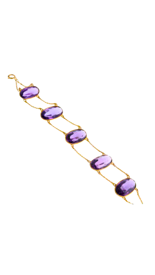 1974 Amethyst 5 Stone Bracelet