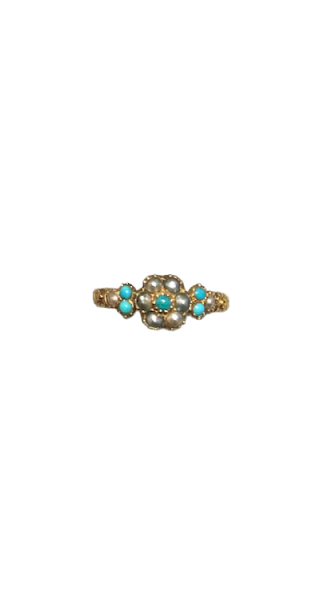 672 Turquoise Pearl Ring