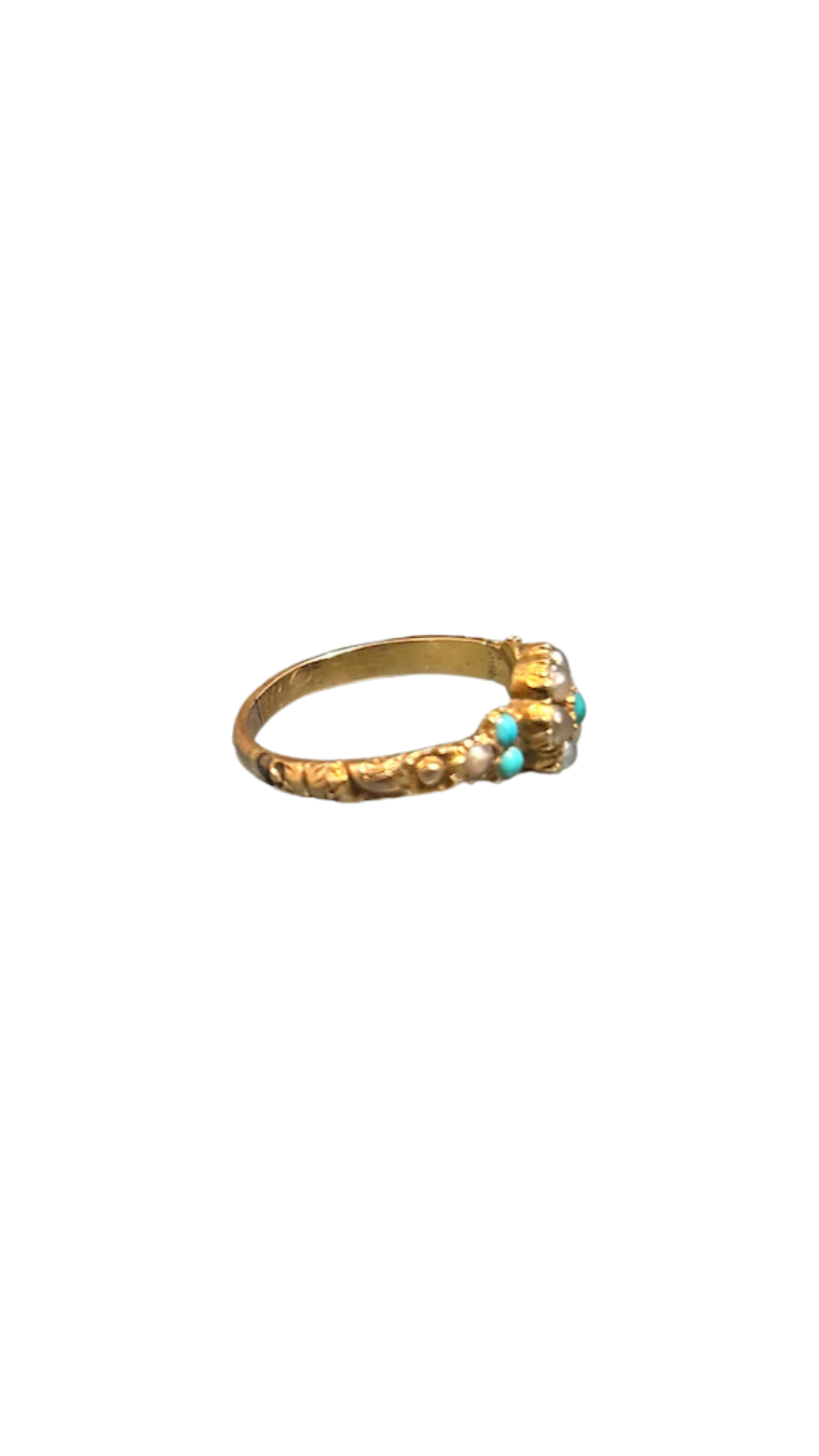 672 Turquoise Pearl Ring