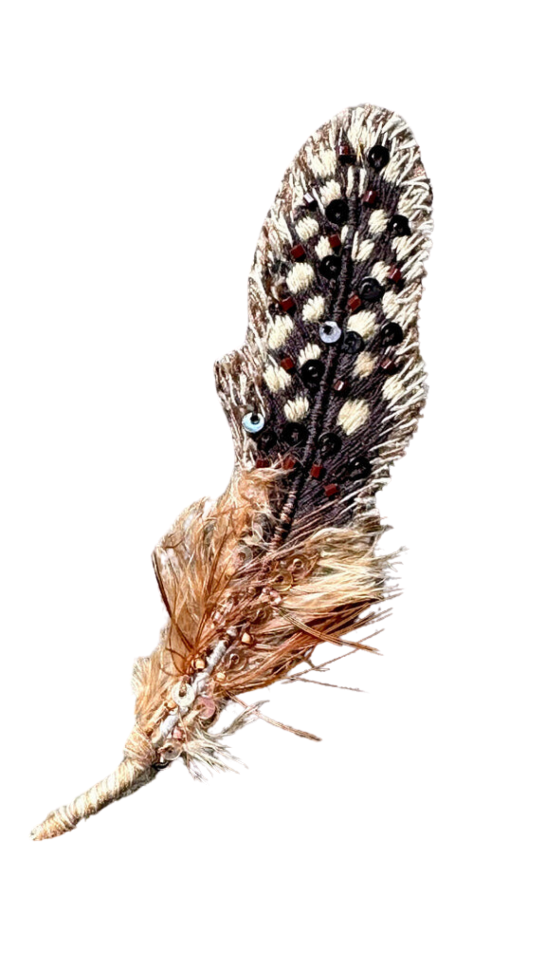 Guinea Feather Brooch