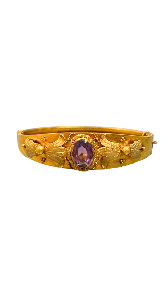 Amethyst Hinged Bangle