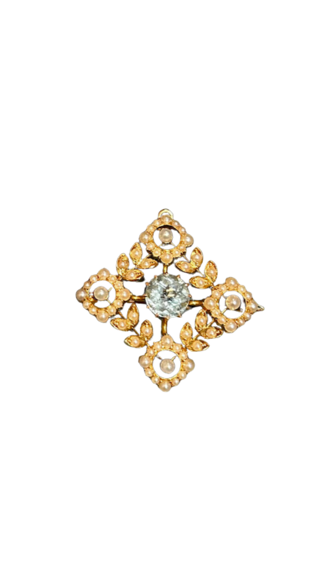 1252 Topaz Pearl Brooch