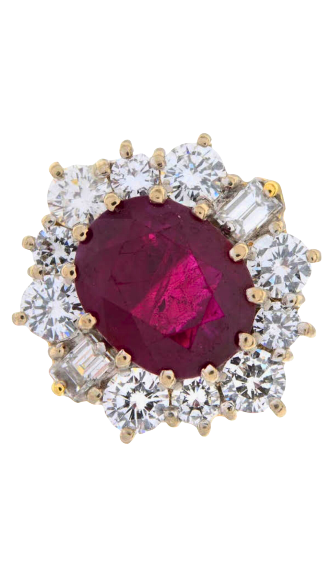 403 Ruby Diamond Cluster Ring