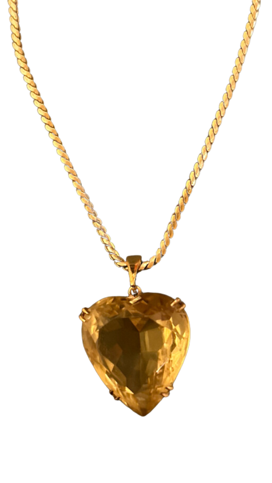 335 Citrine Heart Necklace