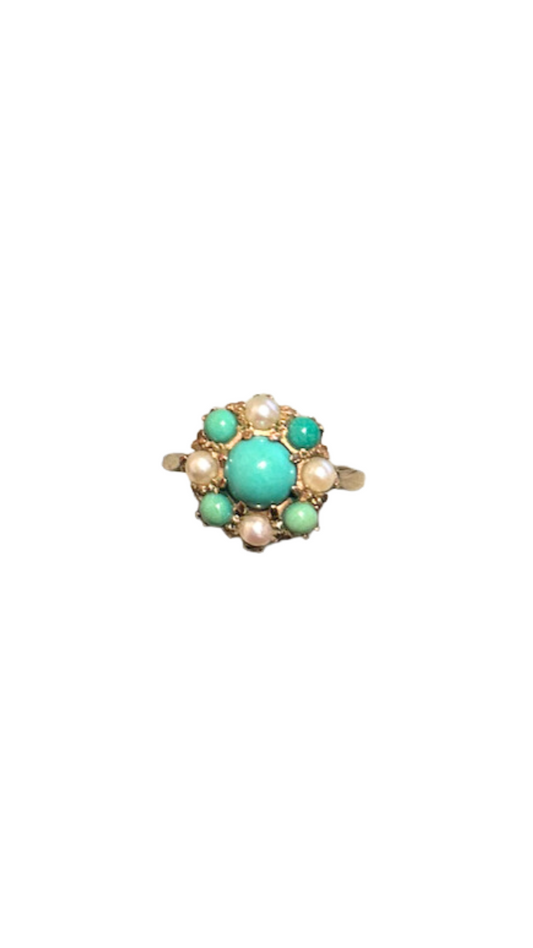 70 Turquoise Pearl Ring