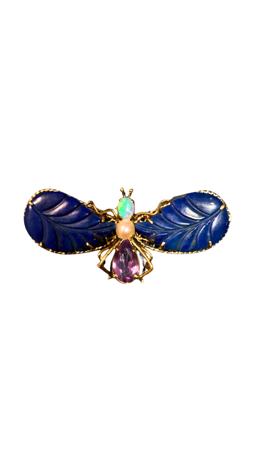 Butterfly Lapis Pin