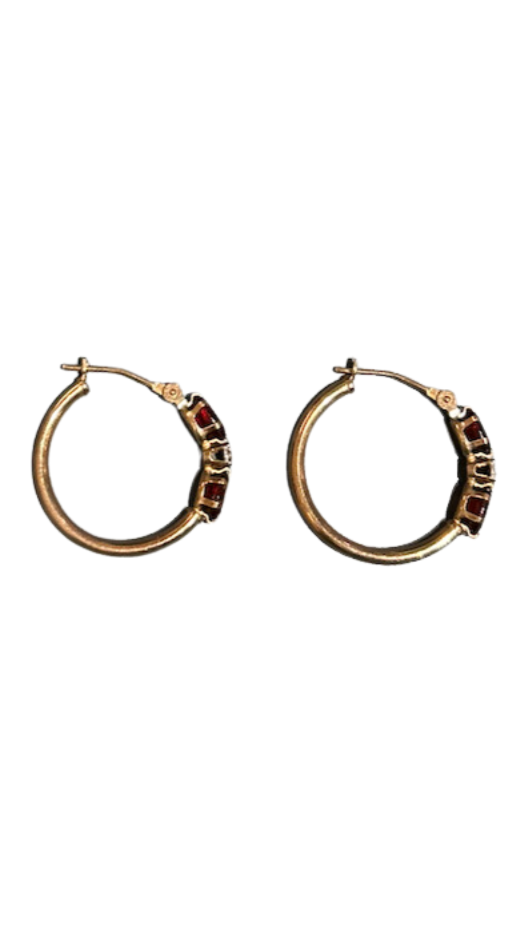 156 Garnet Diamond Hoops