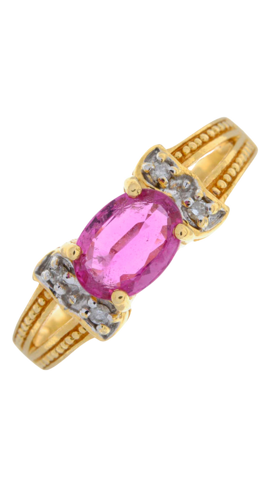 438 Pink Sapphire Diamond Ring