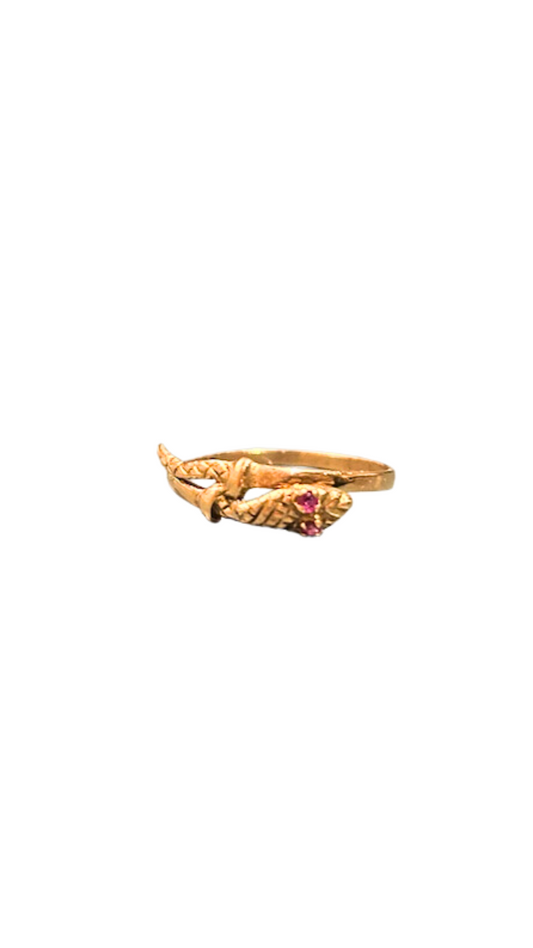 243 Vintage Ruby Snake Ring