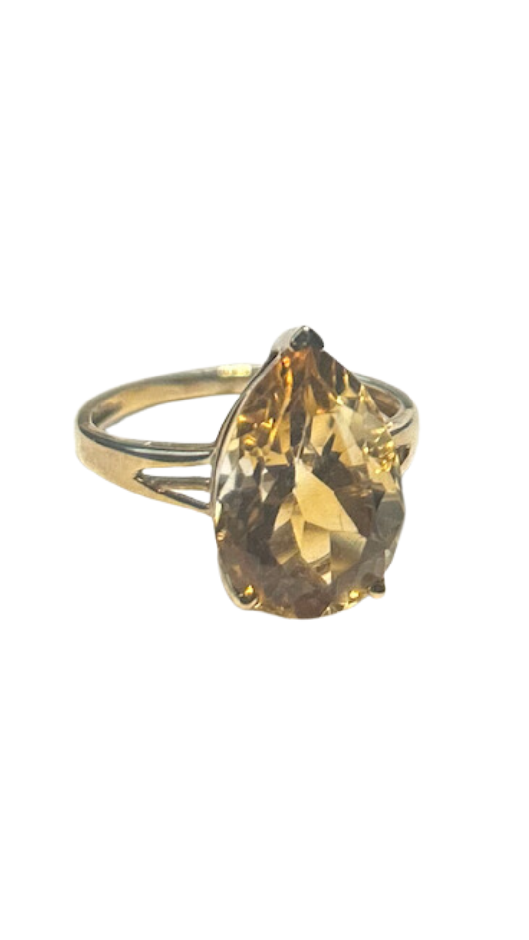 144 Citrine Pear Ring