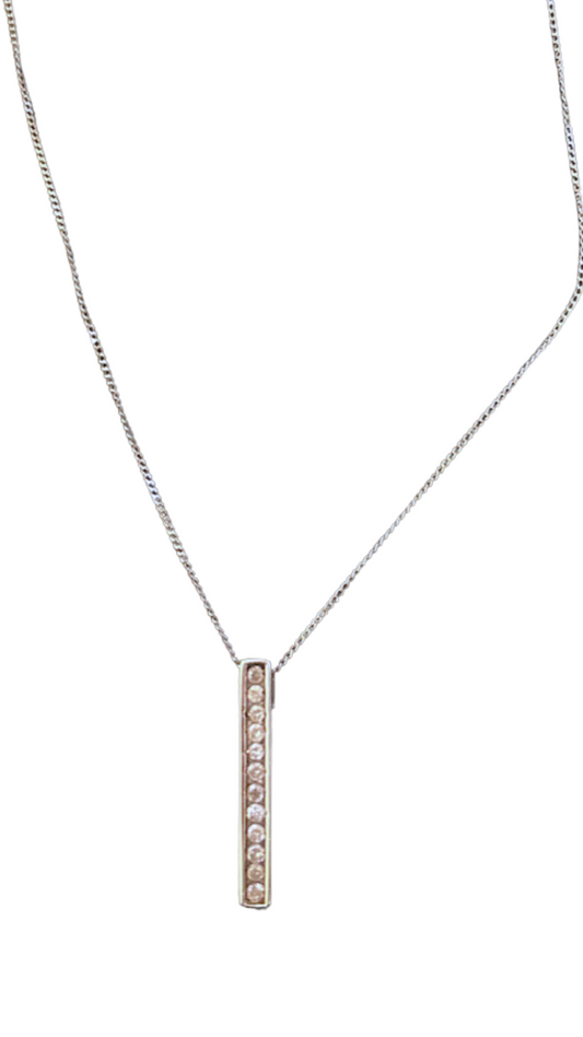 476 Diamond Bar Pendant Necklace