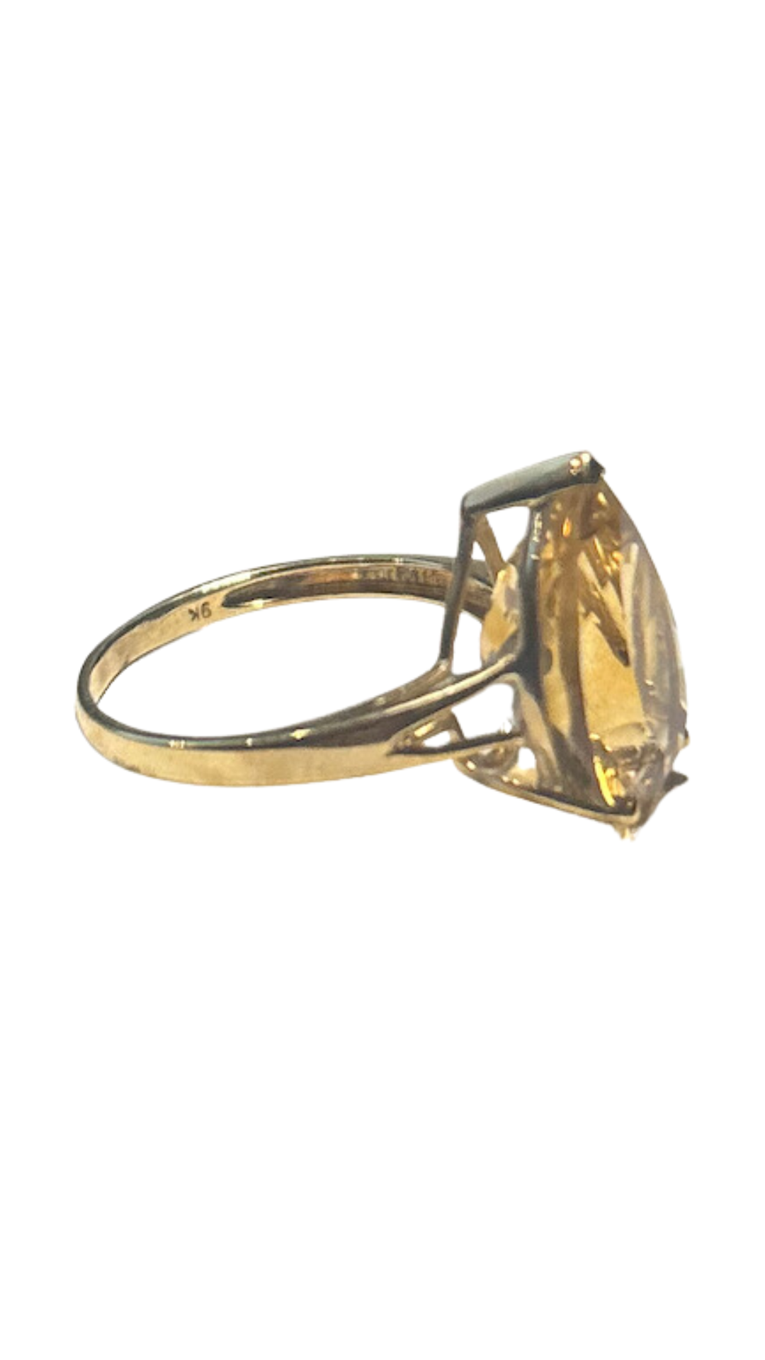 144 Citrine Pear Ring