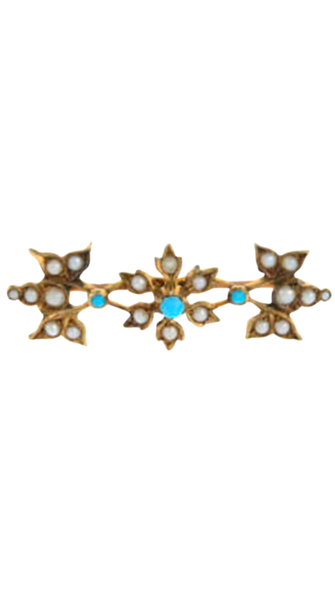 249 Turquoise Pearl Brooch