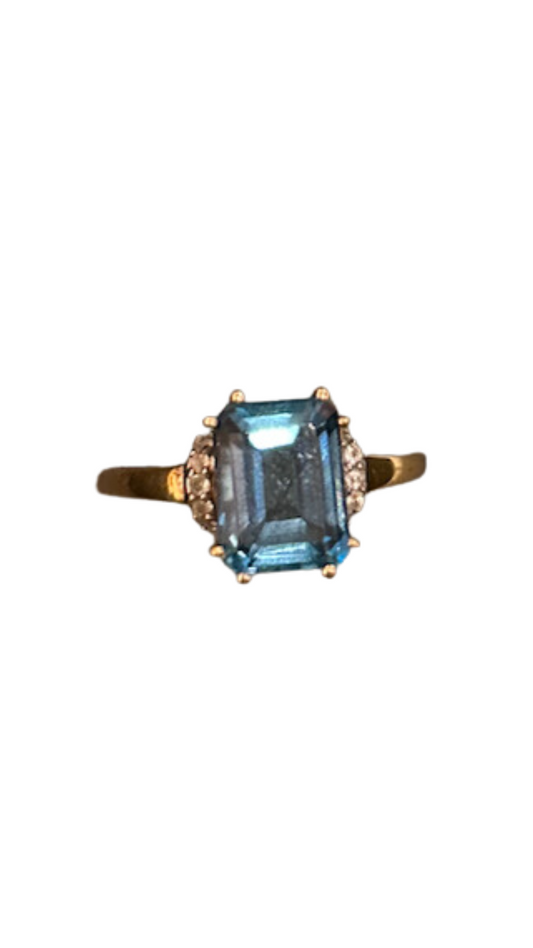 710 Blue & White Topaz Ring