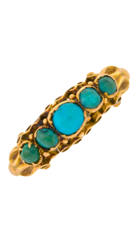 439 Turquoise 5Stone Ring