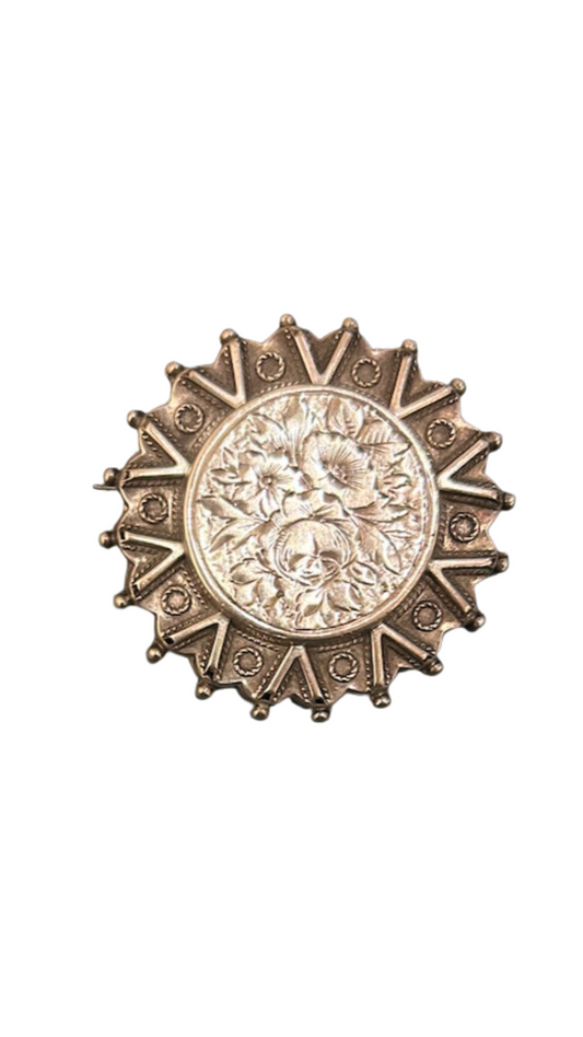 Round Flower Etched Pin