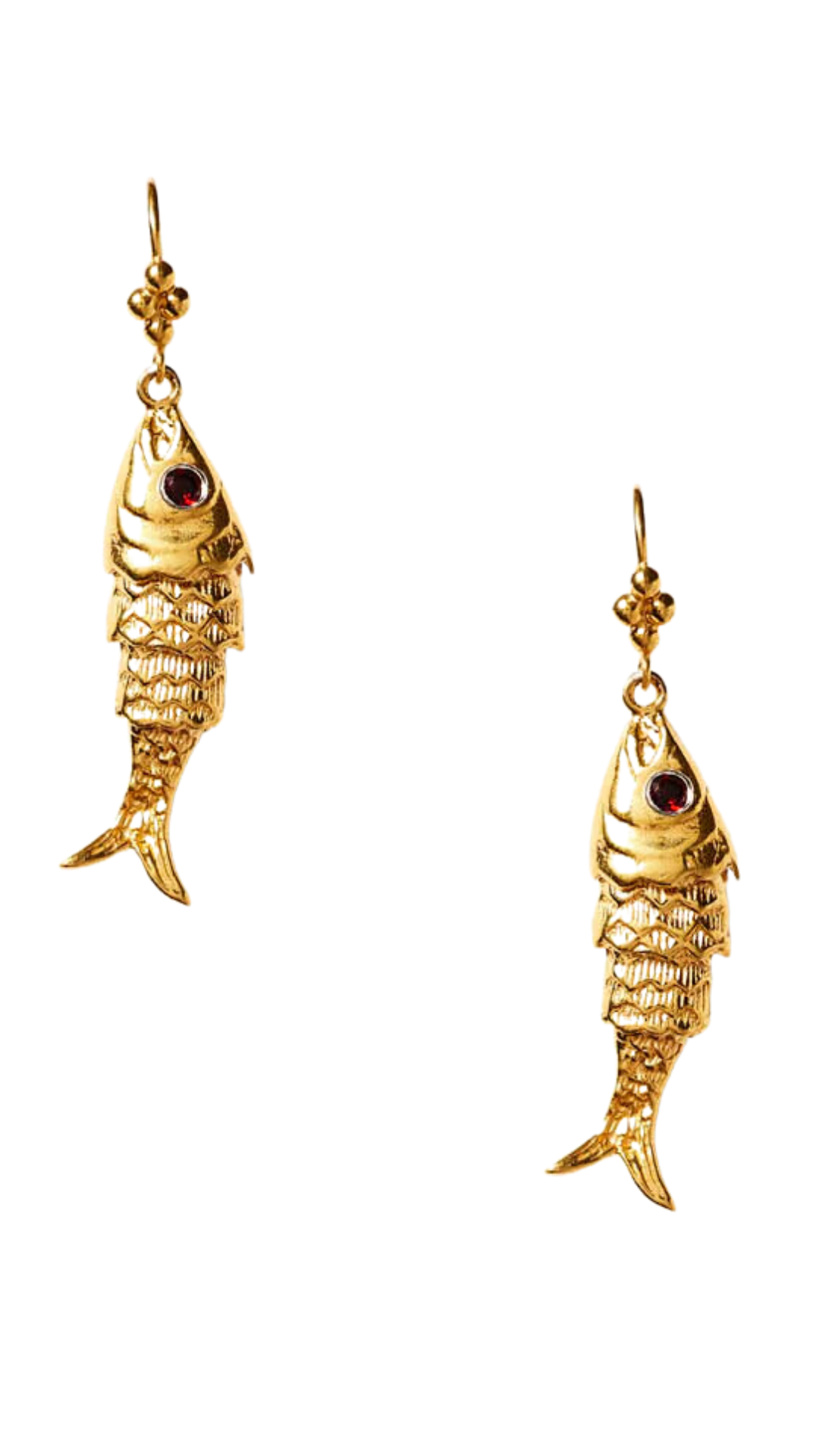 Koi Earrings Garnet