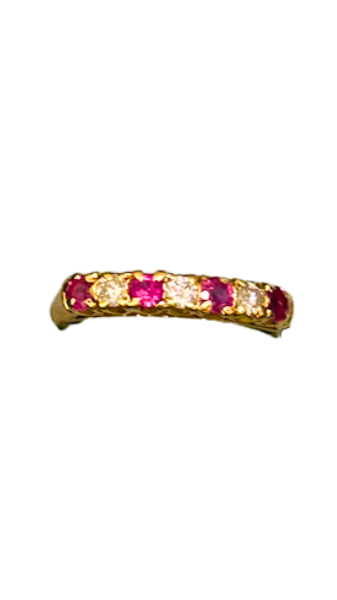 793 Ruby Diamond Half Eternity Ring