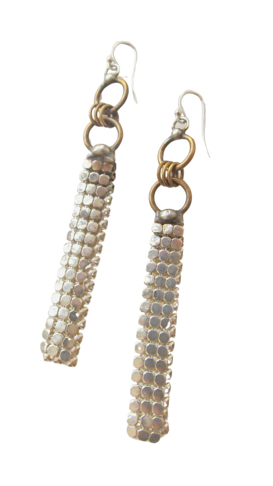 Mixed Metal Mesh Earring