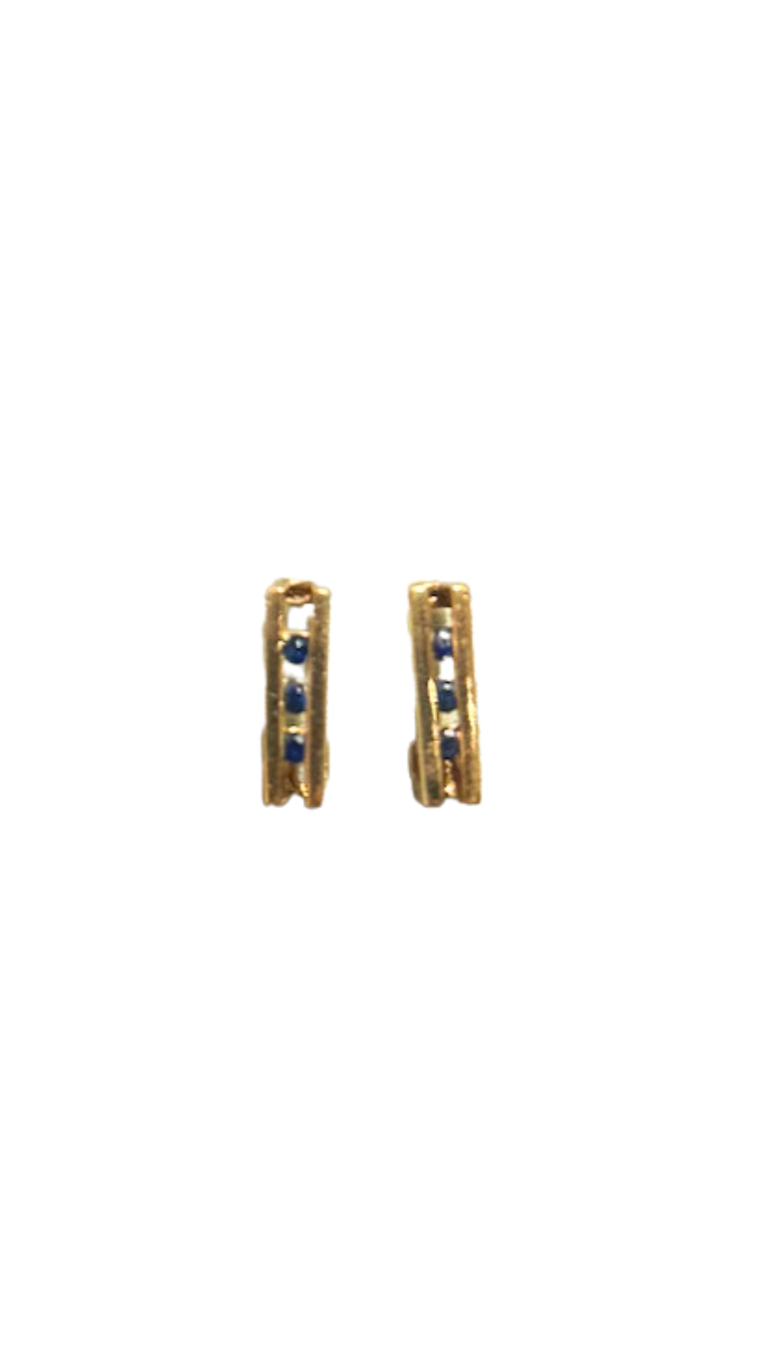 Sapphire Square Cut Hoops